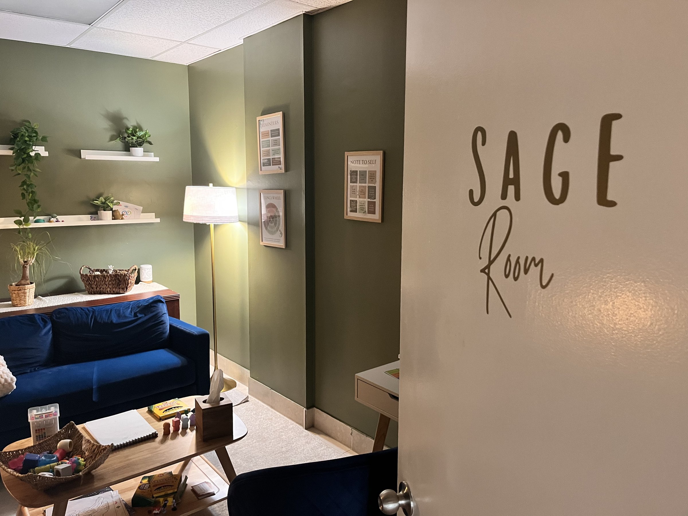 The Sage Room therapy space at Empowered Woman